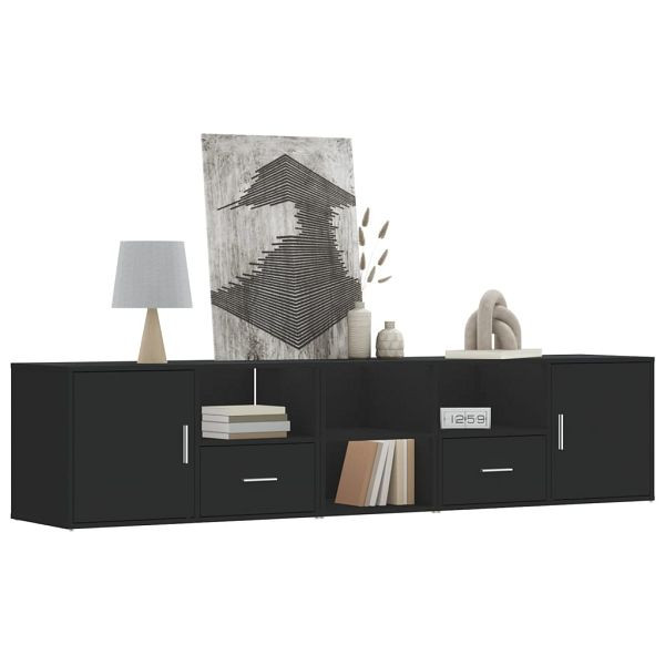 vidaXL Eckregal Schwarz 200x40x45 cm Holzwerkstoff, 3307829