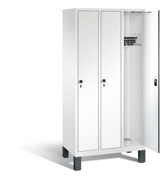 C+P Garderobenschrank Evolo, H1850xB900xT500mm, Farbe: Verkehrsweiß / Dekor Weiß, 48010-30 S10824
