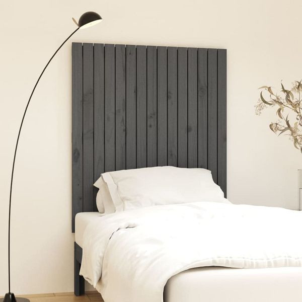 vidaXL Wand-Kopfteil Grau 95,5x3x110 cm Massivholz Kiefer, 824935