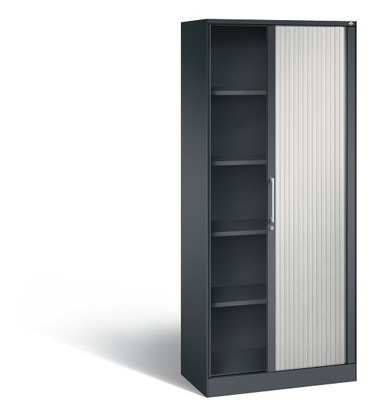C+P Rollladenschrank Asisto, H1980xB800xT435mm, Farbe: Schwarzgrau / Lichtgrau, Bügelgriff, 5 OH, 143003-000 S10026