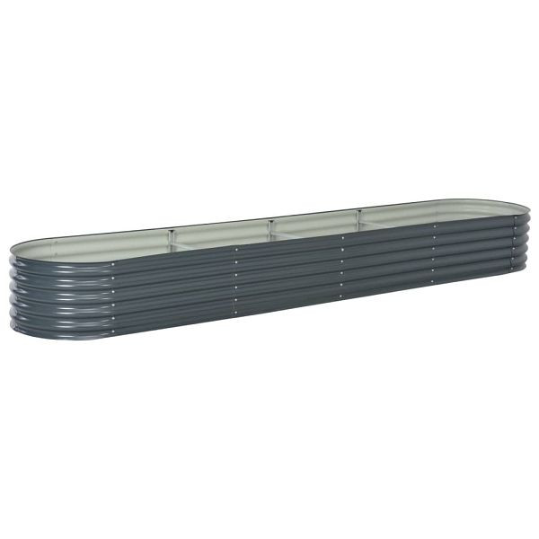 vidaXL Garten-Hochbeet 400 x 80 x 44 cm Verzinkter Stahl Grau, 45526