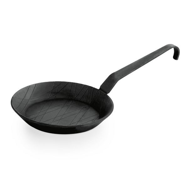 WAS Iron Pan 22 Schmiedeeiserne Pfanne mit Hakenstiel, Durchmesser 32 cm, 2256320
