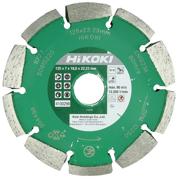 HiKOKI Diamantfrässcheibe 125x18x22,23 mm "Universal laser", 4100298