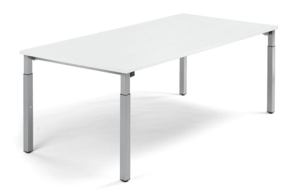 Deskin Konferenztisch System MODUL, Weiß, 2000 x 1000 x 650 mm, Gestell: Alusilber RAL 9006, 348137