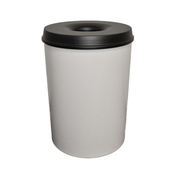 STEIN HGS Feuerlöschender Papierkorb, grau, schwarz, 30 Liter, 83729.0016