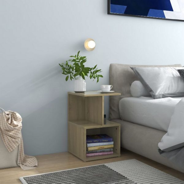 vidaXL Nachttische 2 Stück Sonoma-Eiche 35x35x55 cm Holzwerkstoff, 806353