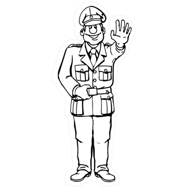 Stein HGS Hartschaum-Schild Polizeifigur, einfarbig, 15103