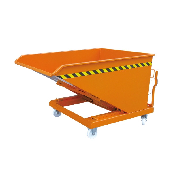 Eichinger Industrie Kippbehälter in niedriger Bauhöhe, 1000 kg, 750 Liter, reinorange, 20141000000000