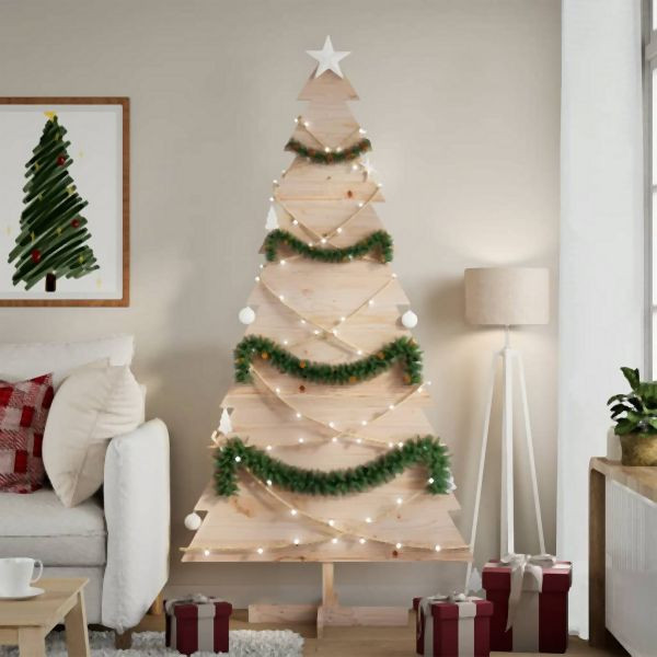 vidaXL Weihnachtsbaum Holz zum Schmücken 180 cm Massivholz Kiefer, 858195