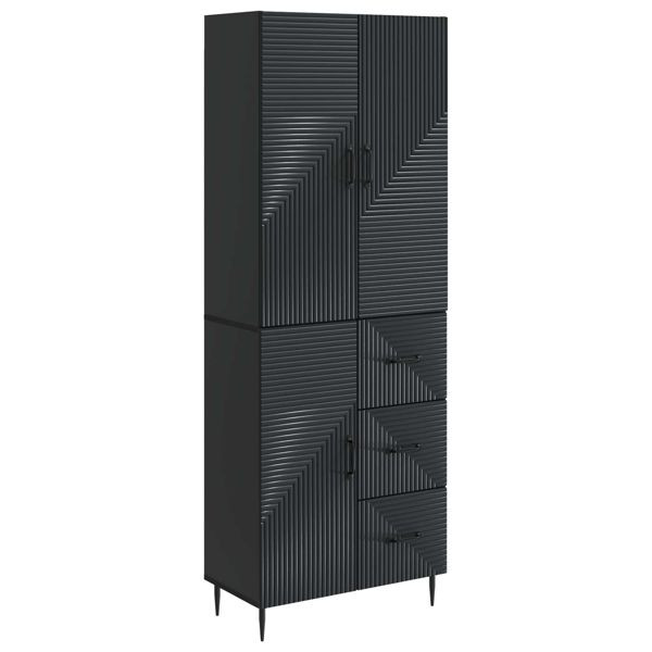 vidaXL Schrankset 2-teilig Schwarz 66 x 34,5 x 89,5 cm Holzwerkstoff, 3416656