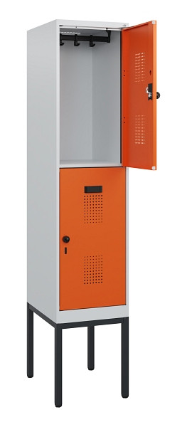 C+P Doppelstock-Spind Evolo PLUS, Gestell, 2 Fächer, 1950x400x500mm, 7035/2004, Drehriegel, 0493305-12 S10002