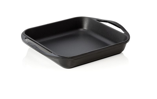 WAS Pfanne Emailliert, angegossenen Seitengriffen, Materialstärke: Boden 3,5 mm, Rand 3,5 mm, schwarz, 364303026