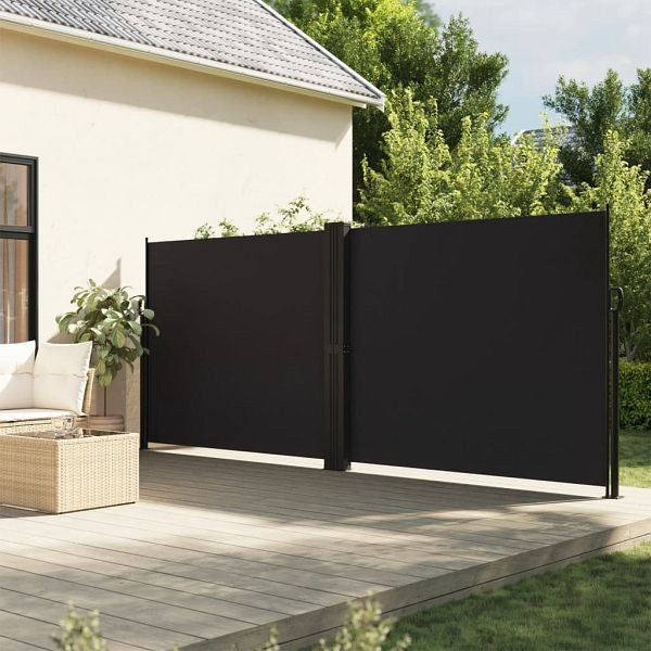 vidaXL Seitenmarkise Ausziehbar Schwarz 160x1000 cm, 4004729