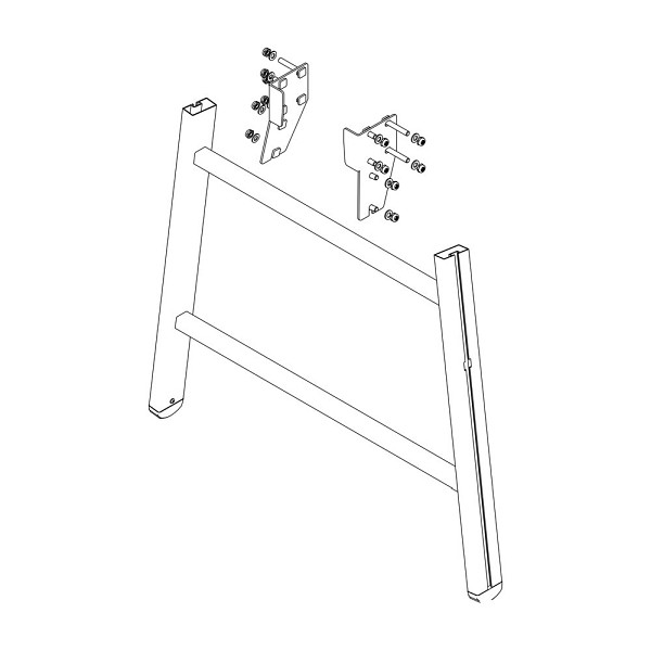 Munk Günzburger Steigtechnik Stützteil Podesttreppe inkl. Montagesatz, Höhe: 661 mm, 800027