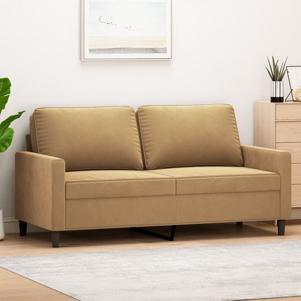 vidaXL 2-Sitzer-Sofa Braun 140 cm Samt (Polyester), 359206