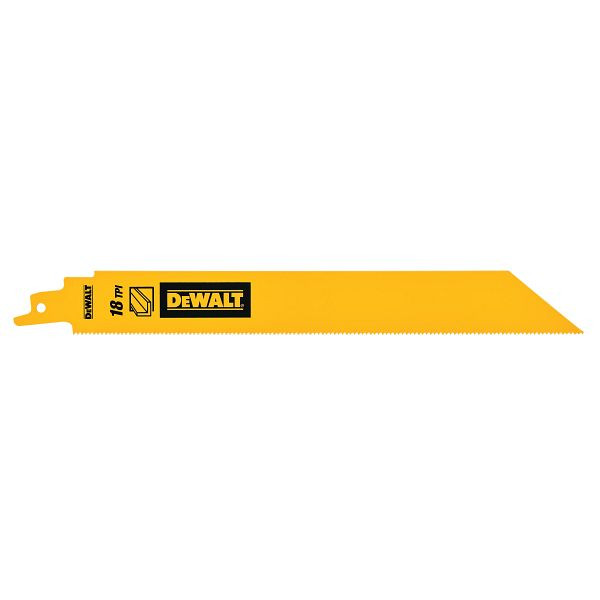 DeWalt Säbelsägeblatt Bi-Metall 1" Heavy Duty für Metall 228mm 18TPI, VE: 5 Stück, DT90388-QZ