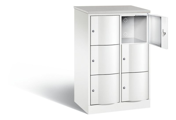 C+P Schließfachschrank Resisto, H1255xB772xT540mm, Farbe: Verkehrsweiß, 8573-272 S10487