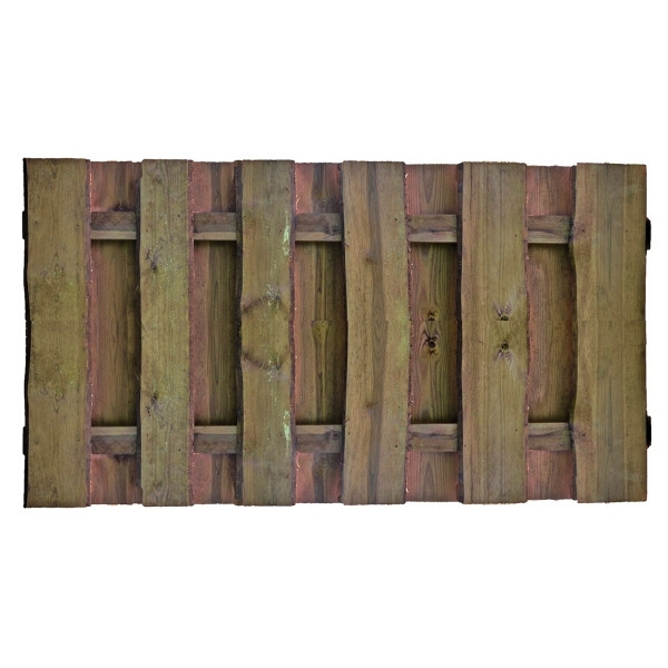 T&J SEELAND-Serie kdi-braun, 180 x 90 cm, Bretter sägerau, 16mm, Riegel 30/80 mm, mit Baumkante, 19304