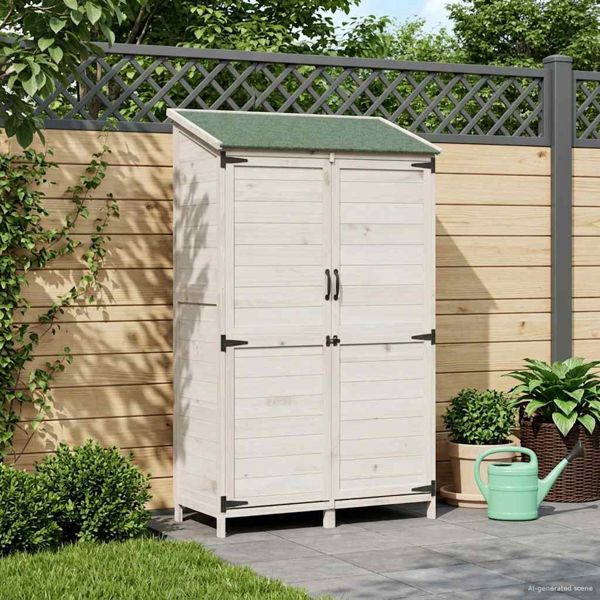 vidaXL Garten Shed Weiß 106,5 x 56 x 176 cm Holzwerkstoff, 42033449