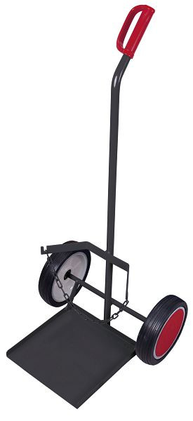 VARIOfit Stahlflaschenkarre für Propangasflasche 11 kg, Außenmaße: 570 x 555 x 1.250 mm, RAL 7016 anthrazitgrau, Radsatz: Vollgummibereifung, fk-1204/11/AG