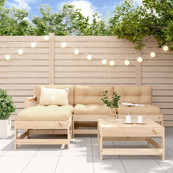 vidaXL 5-tlg. Garten-Lounge-Set Massivholz Kiefer, 3186543