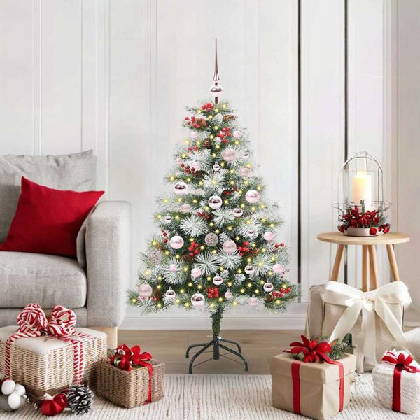 vidaXL Künstlicher Weihnachtsbaum Grün und Weiß 120 cm, 3395163