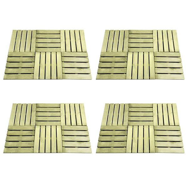 vidaXL Terrassenfliesen 24 Stück 50×50 cm Grün Holz, 276432