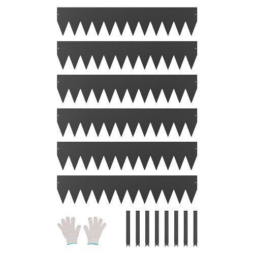 VEVOR Rasenkante, 6er-Set, 1016x203x1,5 mm, schwarze, rostbeständige, biegbare Beeteinfassung aus Metall, einfach zu installieren, DXGJSPZ6PCS4LAZXXV0