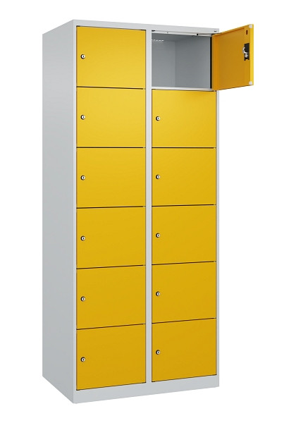 C+P Schließfachschrank Evolo PLUS, 12 Fächer, 1850x800x500mm, 7035/1004, 049000-226 S10000