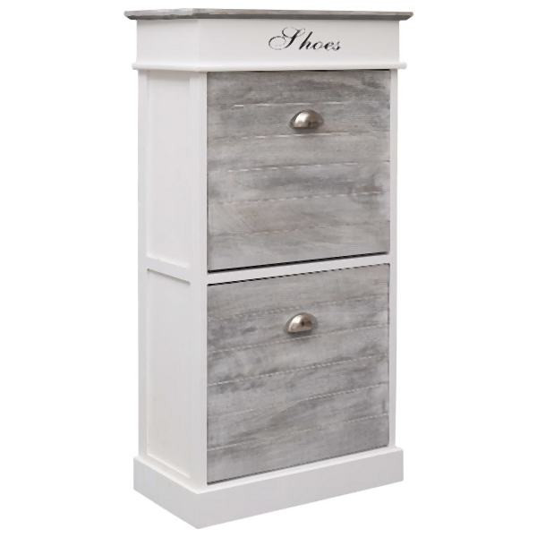 vidaXL Schuhschrank Grau 50 x 28 x 98 cm Paulownia Holz, 284087