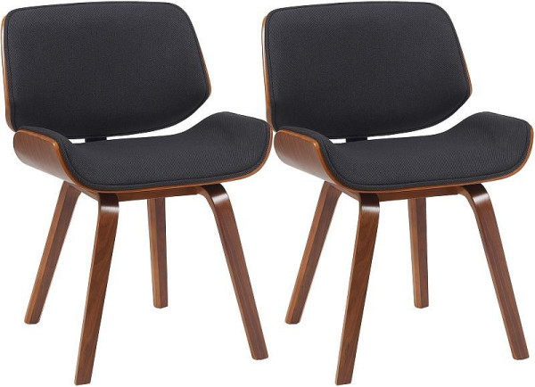 CLP 2er Set Besucherstuhl Beverley Stoff, walnuss/schwarz, 328504