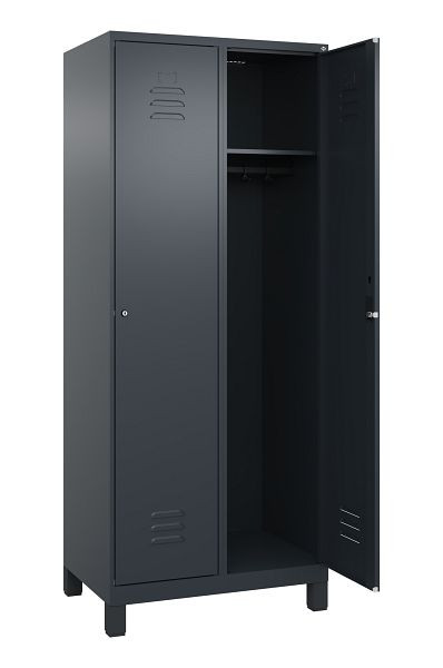 C+P Spind Classic PLUS, Füße, 2 Abteile, 1950x800x500mm, 7016/7016, 080010-22 S10027