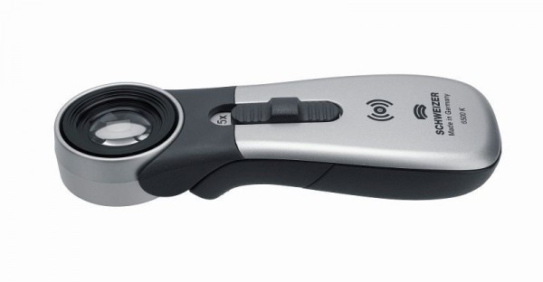 Schweizer Handleuchtlupe Tech-Line Induktion 6500K, 15x/Ø16,3mm, bi-/plankonvex, 099562