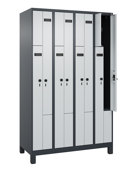 C+P Z-Spind Evolo PLUS, Füße, 8 Fächer, 1950x1200x500mm, 7016/7035, 049013-408 S10022