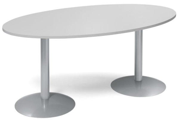 Deskin Konferenztisch MODUL, Platte Dekor Lichtgrau, Gestell Alusilber RAL 9006, B 2200 x T 1000 x H 745 mm, 219089