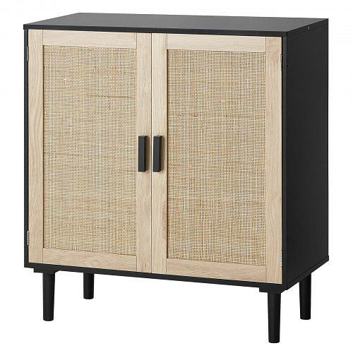 VEVOR Rattanschrank, 2 Türen, verstellbare Regale, 1 Stück, Ideal für Flur, Wohnzimmer, Küche, TBZSJLM315INFA6OBV0