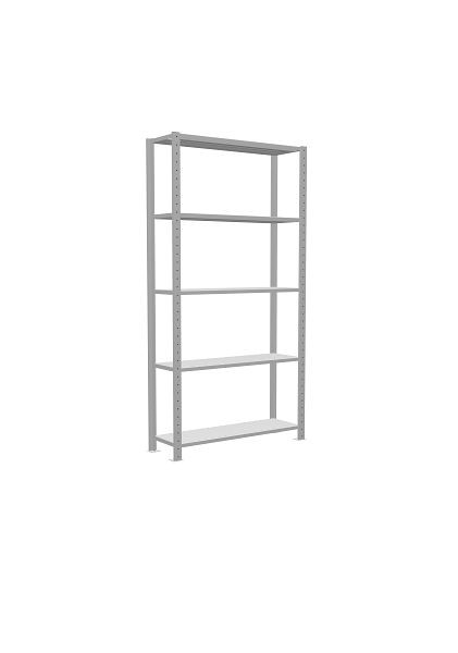 Schulte Grundregal, Steckregal MULTIplus150, 2000 x 1000 x 300 mm, 5 Fachböden, Kreuzstrebe, RAL 7035 lichtgrau, 32630