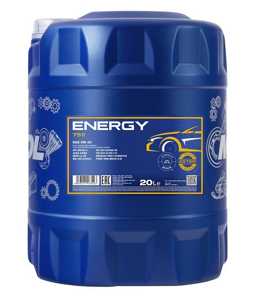 MANNOL Premium-Motorenöl 7511 Energy 5W-30, VE: 20 l, MN7511-20