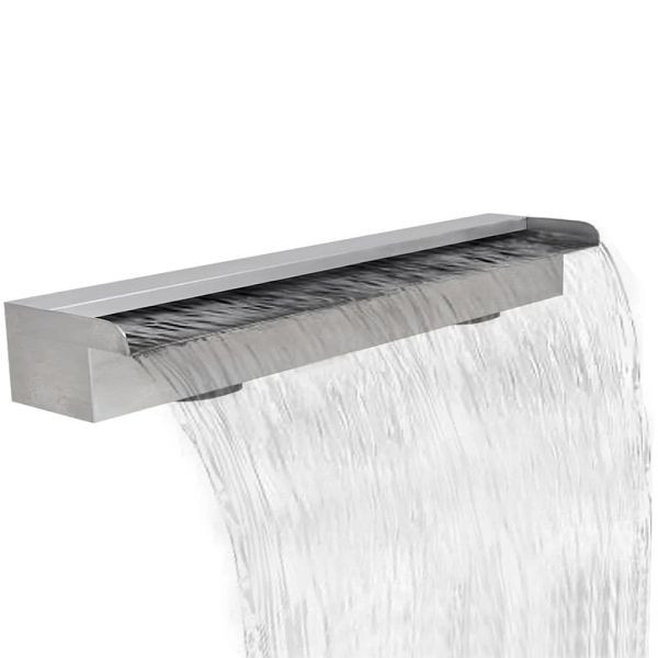 vidaXL Pool-Wasserfall Fontäne Rechteckig Edelstahl 90 cm, 41668