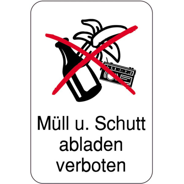 Stein HGS Sonderschild, Müll und Schutt abladen verboten, 400 x 600 mm, 14894