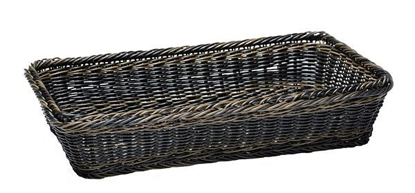 APS GN 1/1 Korb, 53 x 32,5 cm, Höhe: 10 cm, Polypropylen, schwarz / braun, mit Edelstahldraht im Rand, -PROFI LINE-, 40293