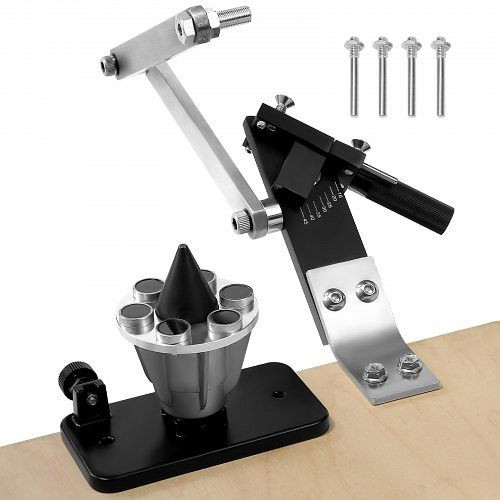 VEVOR Rasenmäher-Klingenschärfer & -ausgleicher 15°-45° mit 4 Adapterstiften, Kugellagern & 25 mm Griff für Winkelschleifer, GCDPJJYPHQ1592EDB001V0