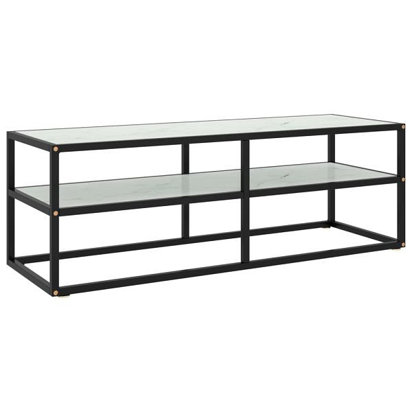 vidaXL TV-Schrank Schwarz mit Hartglas Marmor-Optik 120x40x40 cm, 322861