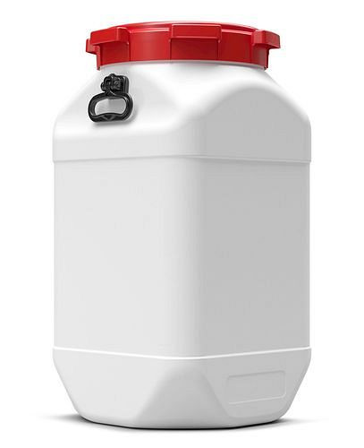 DENIOS Weithalsfass aus Polyethylen (PE), quadratisch, 80 Liter, 265664