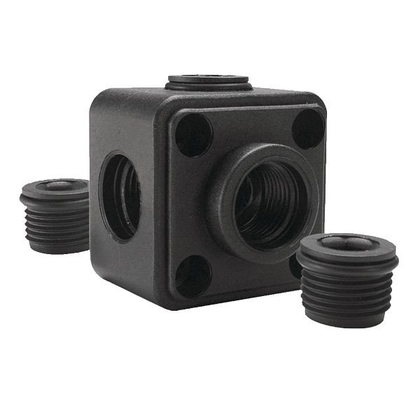 AEROTEC Luftverteilerdose Kunststoff 1/2 Zoll inkl. 4 Stopfen, 25603454