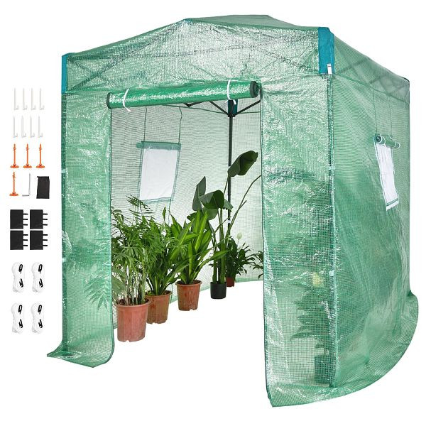 VEVOR Pop-Up-Gewächshaus, 247,8 x 181,8 x 228 cm, hochfeste PE-Abdeckung mit Türen und Fenstern und pulverbeschichtetem Stahlrahmen, D87X6X76FTPE295MCV0