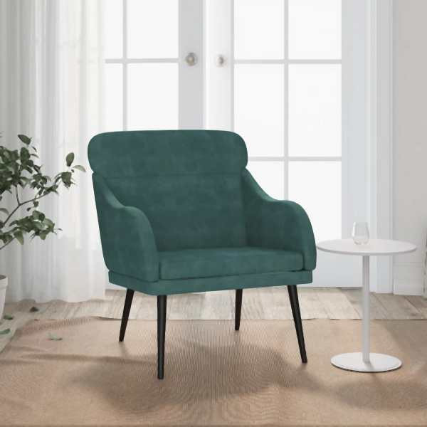 vidaXL Sessel Dunkelgrün 63x76x80 cm Samt, Füllung: Schaumstoff, 351438