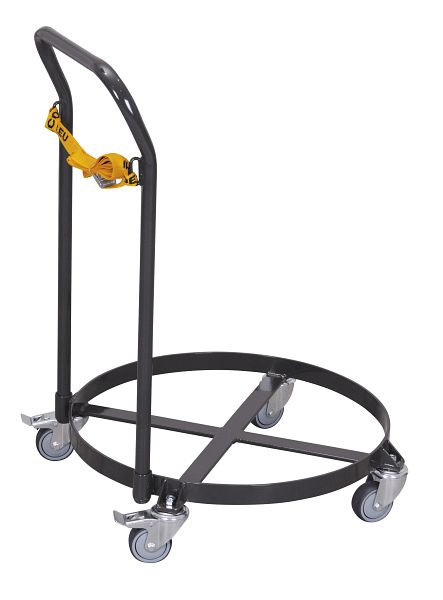 VARIOfit Fassroller mit Schiebebügel, Durchmesser 610 mm, RAL 7016 anthrazitgrau, sw-610.010/AG