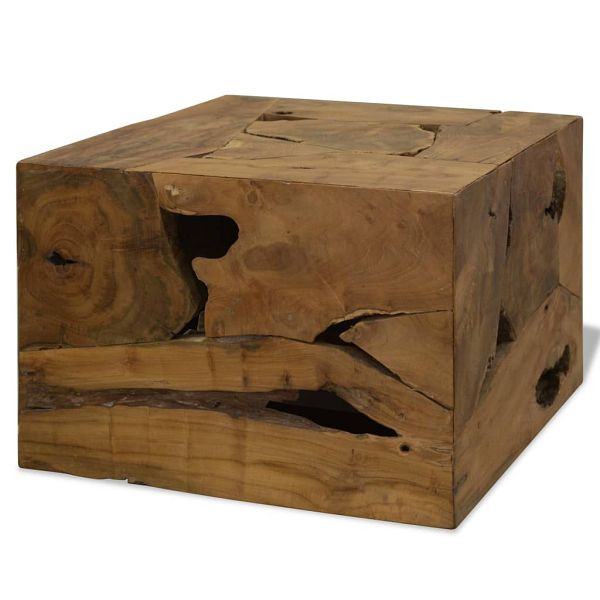vidaXL Couchtisch 50x50x35 cm Teakholz Braun, Material: Echtes Teakholz mit Ölbeschichtung, 244557