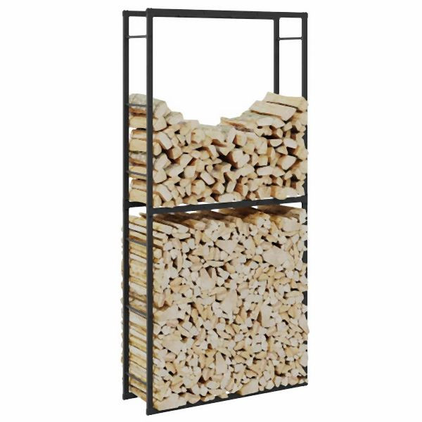 vidaXL Brennholzregal Schwarz 100x30x209 cm Stahl, 4018469